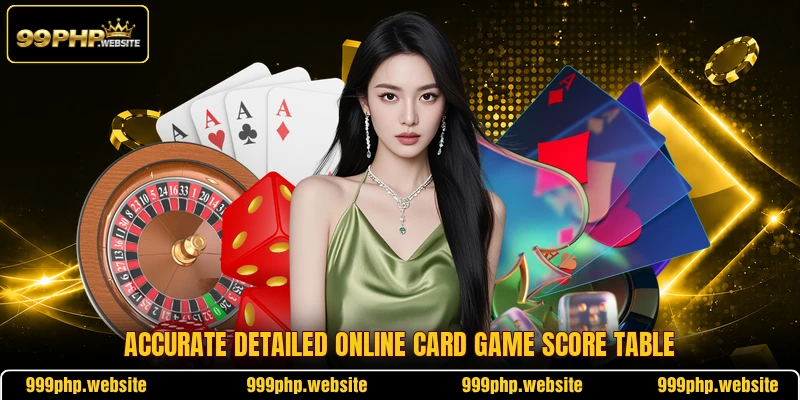 Accurate detailed online card game score table