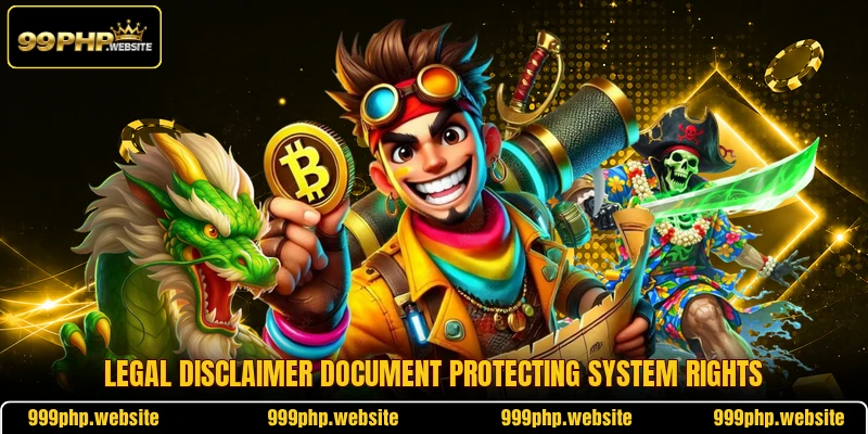 Legal disclaimer document protecting system rights