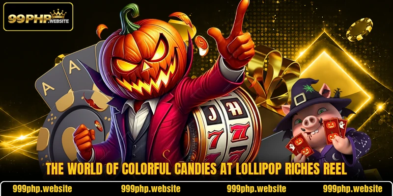 The world of colorful candies at lollipop riches reel