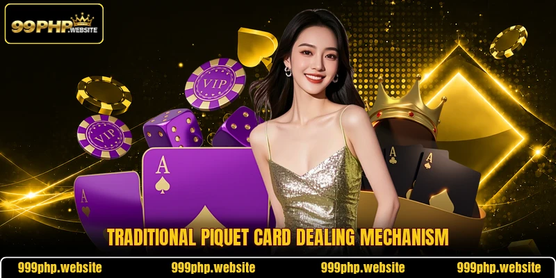 Traditional piquet card dealing mechanism